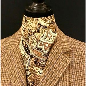 Brown Paisley Equestrian Stock Tie Shaped